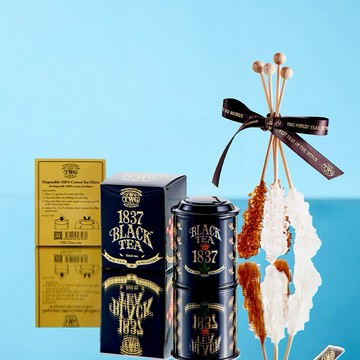 【TWG Tea】迷你茶罐輕奢禮物組  (口味任選 20g/罐 + 茶糖棒 + 便利純棉濾茶袋(30入組)｜禮物獨家、收禮者自選茶款、客製化卡片