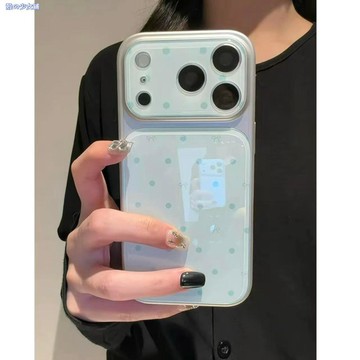 藍蝴蝶結適用蘋果17AIR/16PROMAX手機殼15PLUS大視窗14iPhone13套