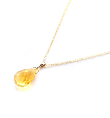 十一月誕生石 K10 黃水晶 (水滴形切割) 項鍊墜飾 ~BOURGEON~ (可選擇加購鍊繩組合)