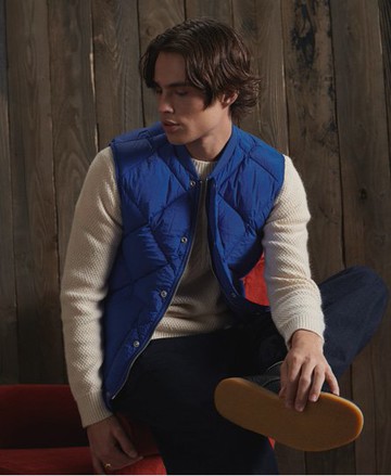 Superdry Men's Men's Dry Duck Down Gilet Blue / Cobalt - Size: XL