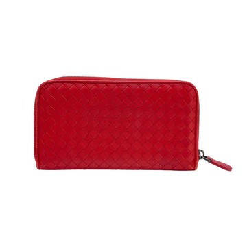 Bottega Veneta 羊皮編織拉鍊長夾