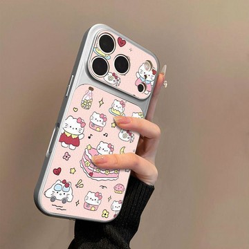 愛心粉圖案適用蘋果17手機殼小羊皮蘋果16保護套15新14外殼13/12