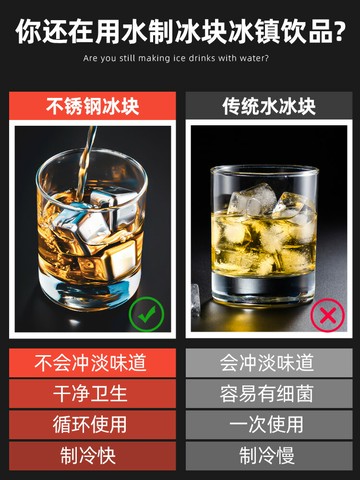 不銹鋼冰塊 304金屬冰粒家用鐵冰塊速凍酒石飲料啤酒雪碧冰鎮神器