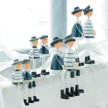 創意房間臥室海軍吊腳娃娃地中海現代家居迷你裝飾品擺件生日禮物