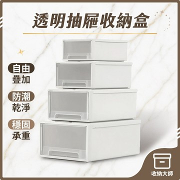 台灣現貨 無印風 透明抽屜收納盒 5L-20L 抽屜櫃 日式收納盒 透明收納櫃 收納箱 收納盒 居家生活 收納大師