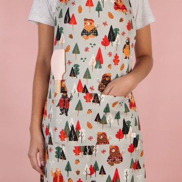 《danica》Jubilee平口雙袋圍裙-棉花糖熊-- 廚房圍裙 料理圍裙 烘焙圍裙