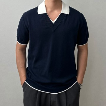 正韓質感層次假兩件POLO短袖針織衫 4色 YUPPIE 預購商品 0608
