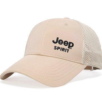 JEEP SPIRIT 駝色半網眼棒球帽  淺褐色  均碼(頭圍56~61cm)