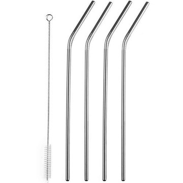 【IBILI】不鏽鋼吸管4入+清潔刷