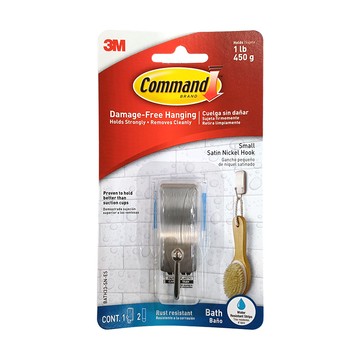 3M Command 無痕 金屬防水掛鉤 小型 BATH33  銀色  1個