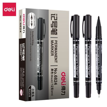 ✨台灣現貨📦 得力 Deli 雙頭奇異筆 記號筆 描線黑筆 油性筆 馬克筆 #丹丹悅生活