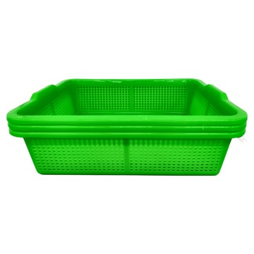 震嶸塑膠 450公文林 置物籃 收納籃  43.5 x 33 x 11cm  綠色  3個