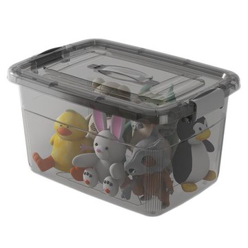 透明收納箱帶蓋裝衣服儲物箱子家用零食盒玩具雜物車載后備整理筐