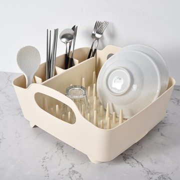 Homely Zakka 日式簡約廚房多功能 1層 白色 瀝水碗盤架  1個