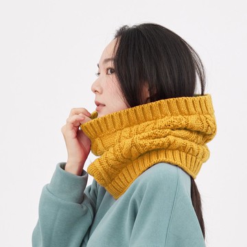 Lulu麻花抓毛絨保暖脖圍圍巾 【寒流保暖對策】
