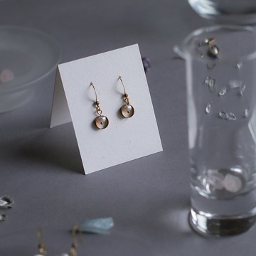 淡水珍珠幾何耳環-絮芽/耳針/夾式/可客製