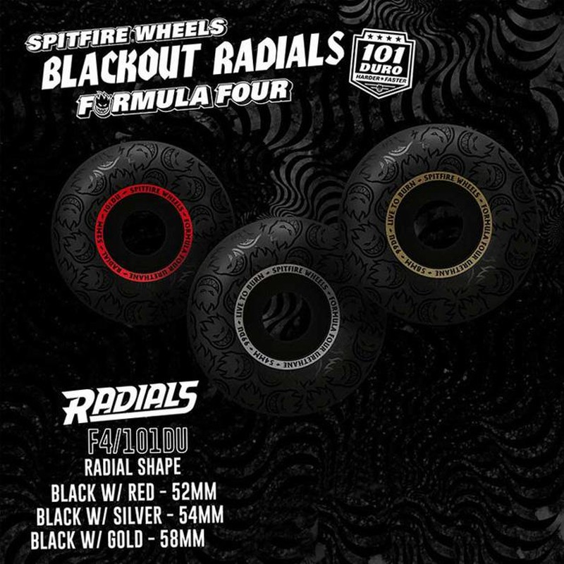SPITFIRE F4 F4 101D BLACKOUT RADIAL 52 54 58mm スピット