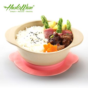 殼氏唯 稻谷殼餐具兒童吸盤碗吃飯防摔寶寶嬰兒輔食碗耐高溫耐熱