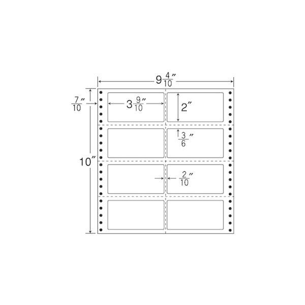 （まとめ買い）MX9U ナナフォーム Mタイプ 10ケース 5000折 連続ラベル 剥離紙白 ヨコ3本、タテ1本ミシン入 東洋印刷