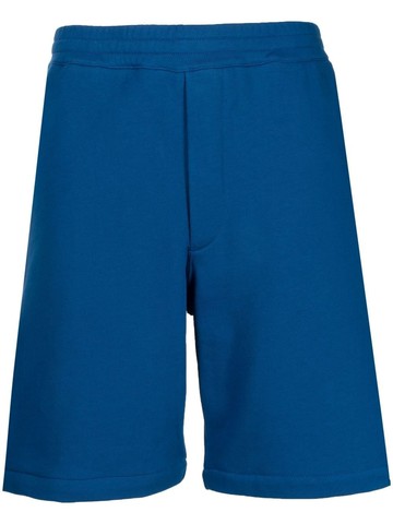 Alexander McQueen - logo-tape cotton track shorts - men - Cotton - L - Blue