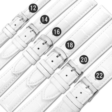 Watchband / 各品牌通用 替用 柔軟 壓紋真皮錶帶 白色