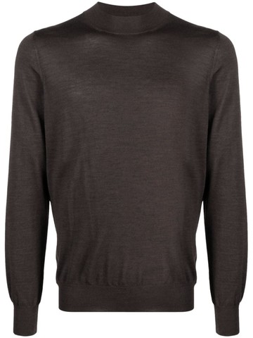 Barba - high-neck virgin-wool jumper - men - Virgin Wool - 56 - Brown