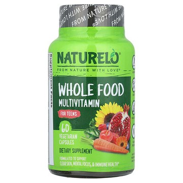NATURELO, 青少年專用全食複合維生素，60 粒素食膠囊