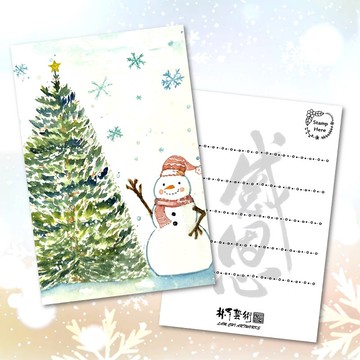 【聖誕咭 - 手繪圖畫】雪人
