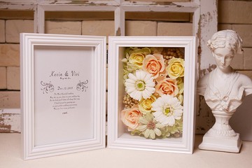 永生花書本相框/客製化/白太陽