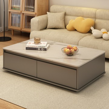 免運 茶幾客廳家用小戶型新款桌子現代簡約創意巖板色長方形茶幾桌