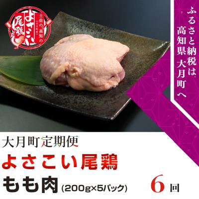 ふるさと納税 大月町 よさこい尾鶏 もも肉(200g×5パック)計6回