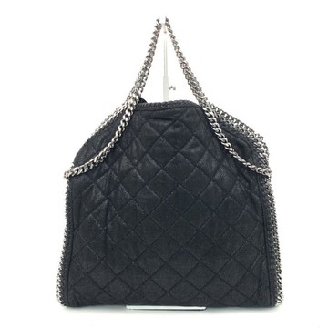 stella mccartney黑色菱格紋鍊條手提包