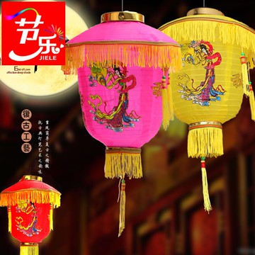 中秋節燈籠裝飾防水大紅燈籠福字掛件過年陽臺喜慶場景布置用品