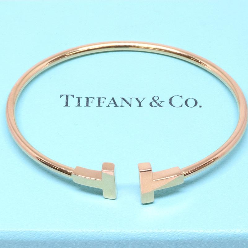 TIFFANY&Co T ティファニー T ナロー ワイヤー ブレスレット S ...