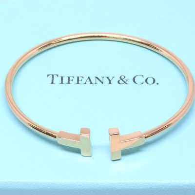 TIFFANY&Co T ティファニー T ナロー ワイヤー ブレスレット S ...