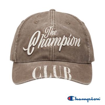 Champion 官方直營 中性 - RETRO CAMPUS 刺繡CLUB印花棒球帽 -褐色 （U5CACCU26E1）