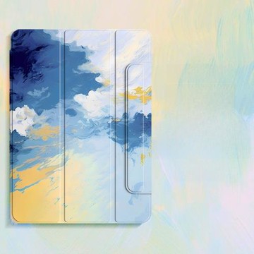 新款iPadPro保護套雙面夾11寸磁吸2024適用ipad10代蘋果air6平板pro2022保護殼2021超薄ari5油畫mini6彩繪13