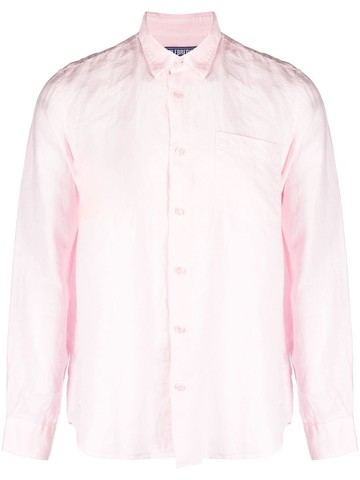Vilebrequin - Caroubis long-sleeved linen shirt - men - Linen/Flax - L - Pink