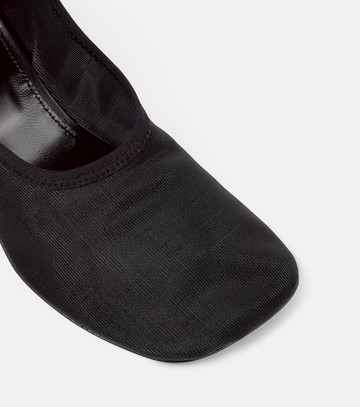 Dries Van Noten Ruffled leather-trimmed mesh pumps