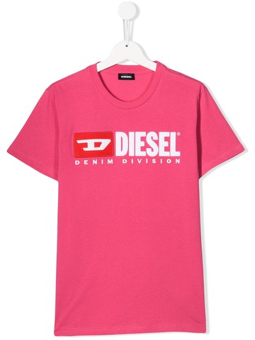 Diesel Kids - TEEN logo print T-shirt - kids - Cotton - 14 yrs - Pink