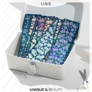 U&B░ 台灣現貨｜彩色玫瑰 咕卡 手帳 鐳射 素材 貼紙【B104】