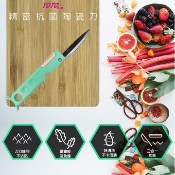 【台灣製現貨】精密抗菌陶瓷刀10cm 鋒利 防鏽 陶瓷刀 菜刀 料理刀 水果刀 料理刀 愛買賀