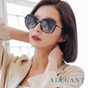 ALEGANT典雅精緻金屬設計尊尚黑寶麗來偏光墨鏡│UV400太陽眼鏡│露營用品│出國用品│防曬