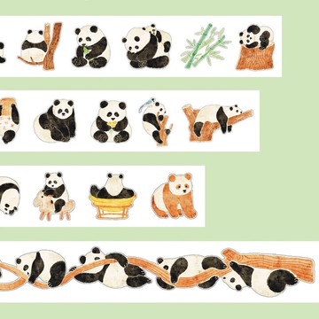 【膠帶】PANDA家族 PET 和紙膠帶 5米卷 (kiss-cut)