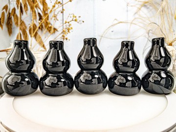 中【避邪帶眼黑銀曜葫蘆】辦公室 玄關 客廳 水晶擺件/可挑款