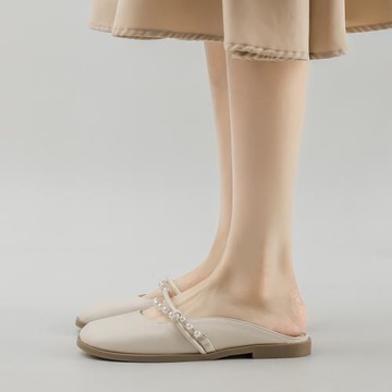 2023年春夏季新款網紅晚晚仙女風平底無后跟懶人包頭半拖鞋女外穿