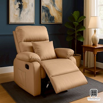 Hampton 漢汀堡 萊斯利手動躺椅-泰迪橙(含腰枕)