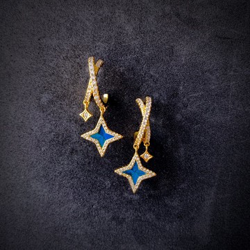 【手作】孔雀羽毛點翠工藝流星耳釘——夜航密語