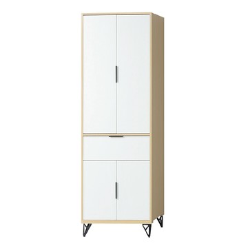 ASSARI 原木雙色鐵腳2.5尺一抽衣櫃(寬76x深55x高202cm)