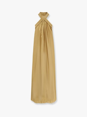 Flared satin long dress - ACTUALEE - gender_Woman